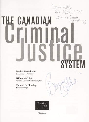 Cover for The Canadian criminal justice system