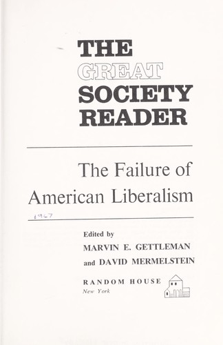 Cover for The Great Society reader