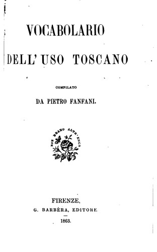 Cover for Vocabolario dell'uso toscano