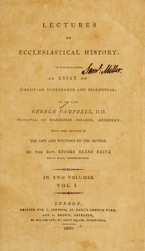 Cover for Lectures on ecclesiastical history