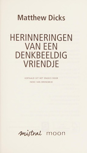 Cover for Herinneringen van een denkbeeldig vriendje