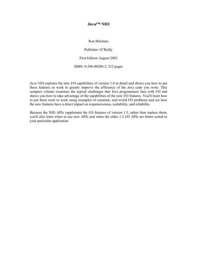 Cover for Java NIO