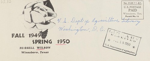 Cover for Fall 1949, spring 1950