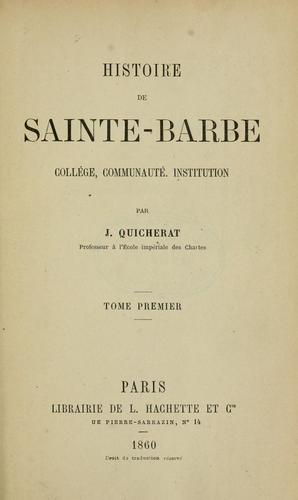 Cover for Histoire de Sainte-Barbe