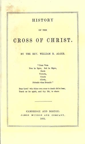 Cover for History of the cross of Christ