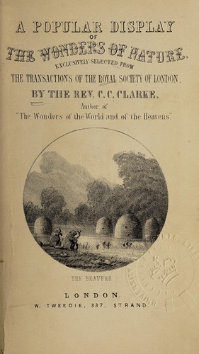 Cover for A popular display of the wonders of nature