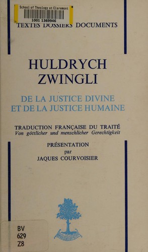 Cover for De la justice divine et de la justice humaine