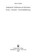 Cover for Analytische Verbformen im Deutschen