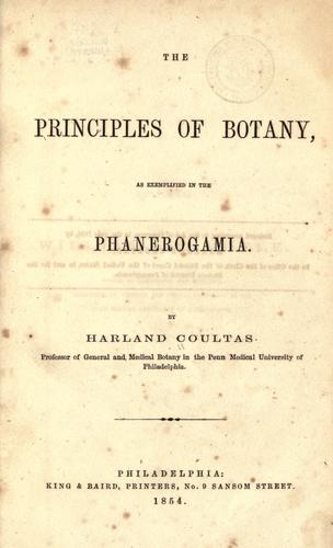 Cover for The principles of botany