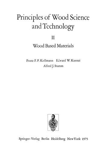 Cover for Principles of Wood Science and Technology