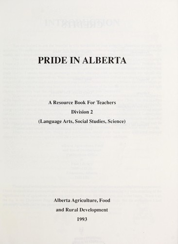 Cover for Pride in Alberta