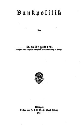 Cover for Bankpolitik