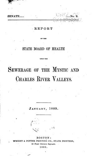 Cover for Report of the State Board of Health Upon the Sewerage of the Mystic and ...