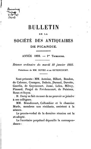 Cover for Bulletins de la Société des antiquaires de Picardie