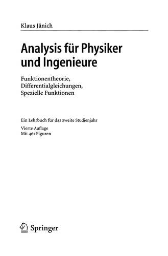 Cover for Analysis für Physiker und Ingenieure