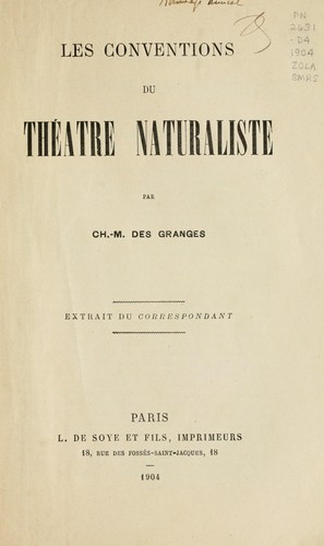 Cover for Les conventions du thʹeâtre naturaliste