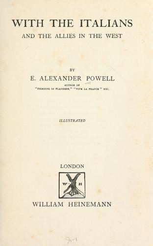 Cover for With the Italians and the allies in the west