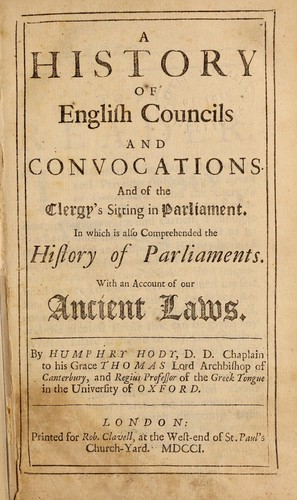 Cover for A history of English councils and convocations