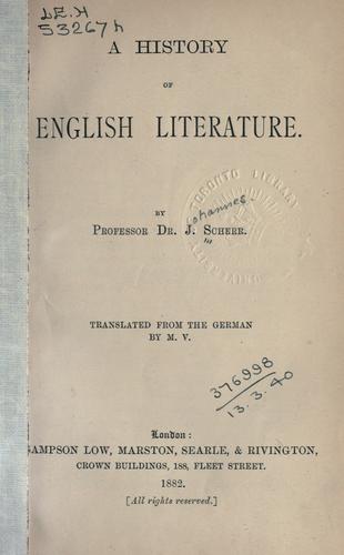 Cover for A history of English literature.