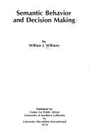 Cover for Semantic behavior and decision making