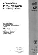 Cover for Approaches to the Regulation of Fishing Effort (Fao Fisheries Technical Paper)