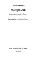 Cover for Metaphysik