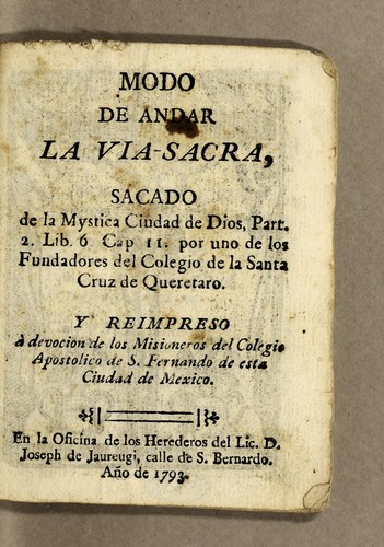 Cover for Modo de andar la Via-Sacra