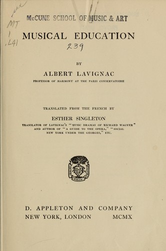 Cover for Musical education