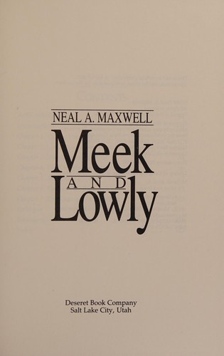Cover for Meek and lowly