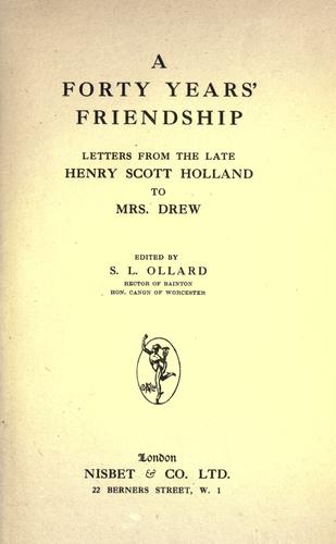 Cover for A forty years' friendship