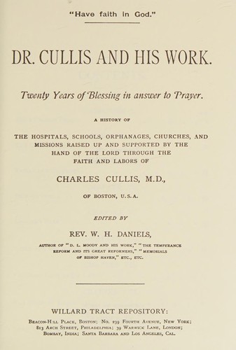Cover for Dr. Cullis and his work