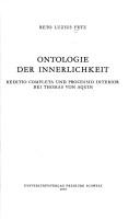 Cover for Ontologie der Innerlichkeit