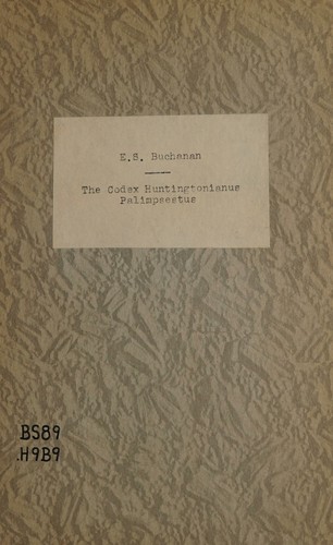 Cover for The Codex Huntingtonianus Palimpsestus.
