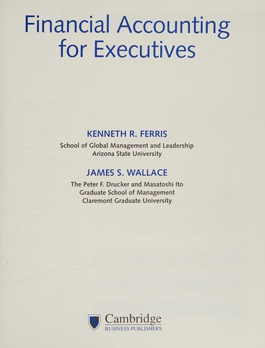 Cover for Financial accounting for executives