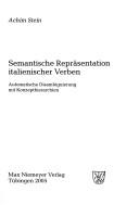 Cover for Semantische Repräsentation italienischer Verben