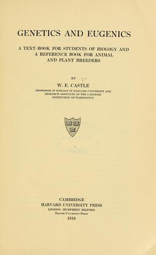 Cover for Genetics and eugenics