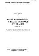 Cover for Zarys rozproszenia wielkiej emigracji we Francji, 1831-1837