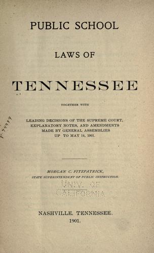 Cover for Public school laws of Tennessee