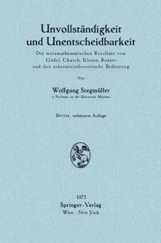 Cover for Unvollständigkeit und Unentscheidbarkeit