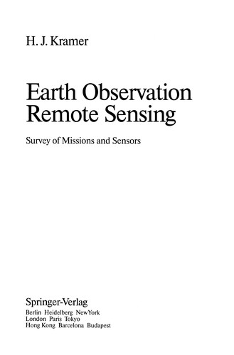 Cover for Earth Observation Remote Sensing