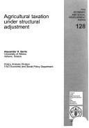 Cover for Agricultural taxation under structural adjustment