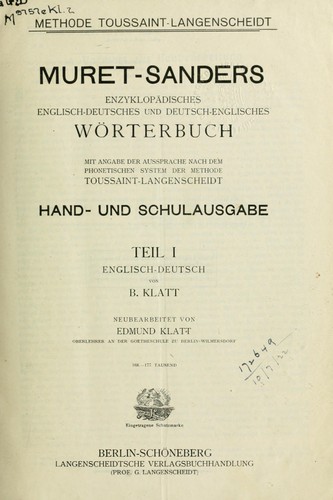 Cover for Encyclopaedic English-German and German-English dictionary