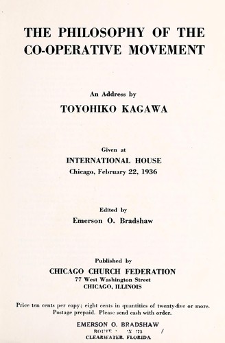 Cover for The philosophy of the co-operative movement