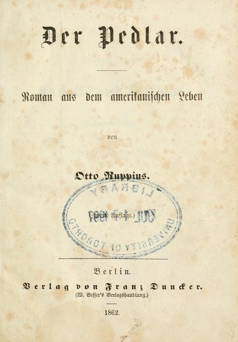 Cover for Der Pedlar