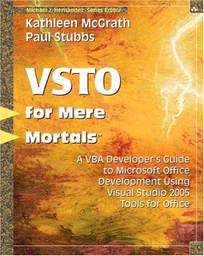 Cover for VSTO for Mere Mortals(TM)