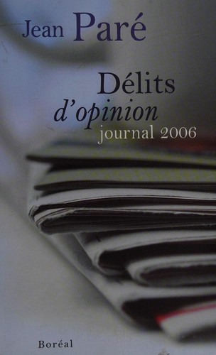Cover for Délits d'opinion, journal 2006