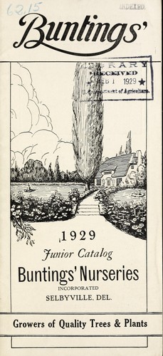 Cover for Bunting's 1929 junior catalog