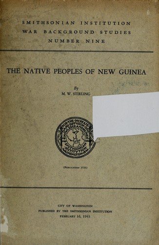 Cover for The native peoples of New Guinea