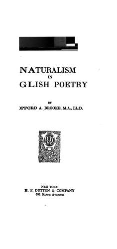Cover for Naturalism in English poetry