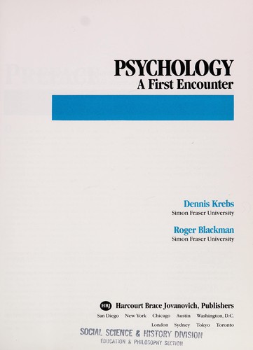 Cover for Psychology, a first encounter